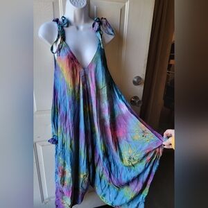 Kathmandu Imports O/S Adjustable Tie Dye Overalls